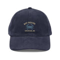 Vintage-style corduroy cap with crab emblem and Bay Bound Chesapeake MD embroidery