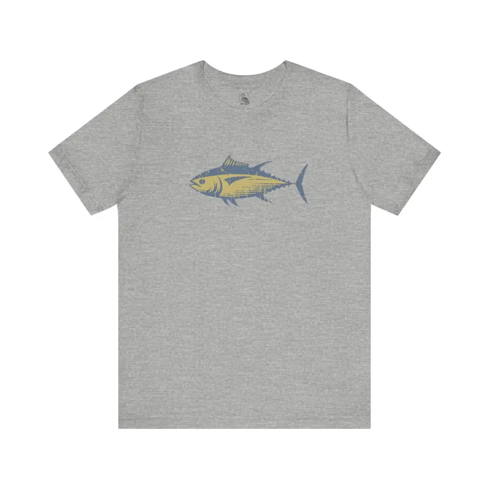 Gray T-Shirt with Bluefin Tuna Graphic for Ocean Lovers Alike