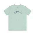 Light green Bluefin Tuna Graphic T-Shirt for ocean lovers, Trini Skies series