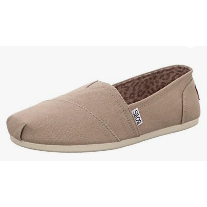 BOBS By Skechers 11 / Taupe / Canvas "BOBS by Skechers Women's Flats Comfort Shoes, Taupe, Size 11"