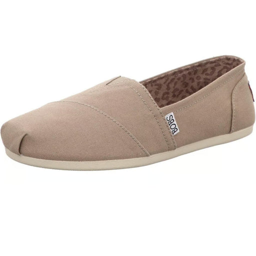 BOBS By Skechers 11 / Taupe / Canvas "BOBS by Skechers Women's Flats Comfort Shoes, Taupe, Size 11"