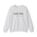 White bora bora unisex crewneck sweatshirt with French Polynesia text