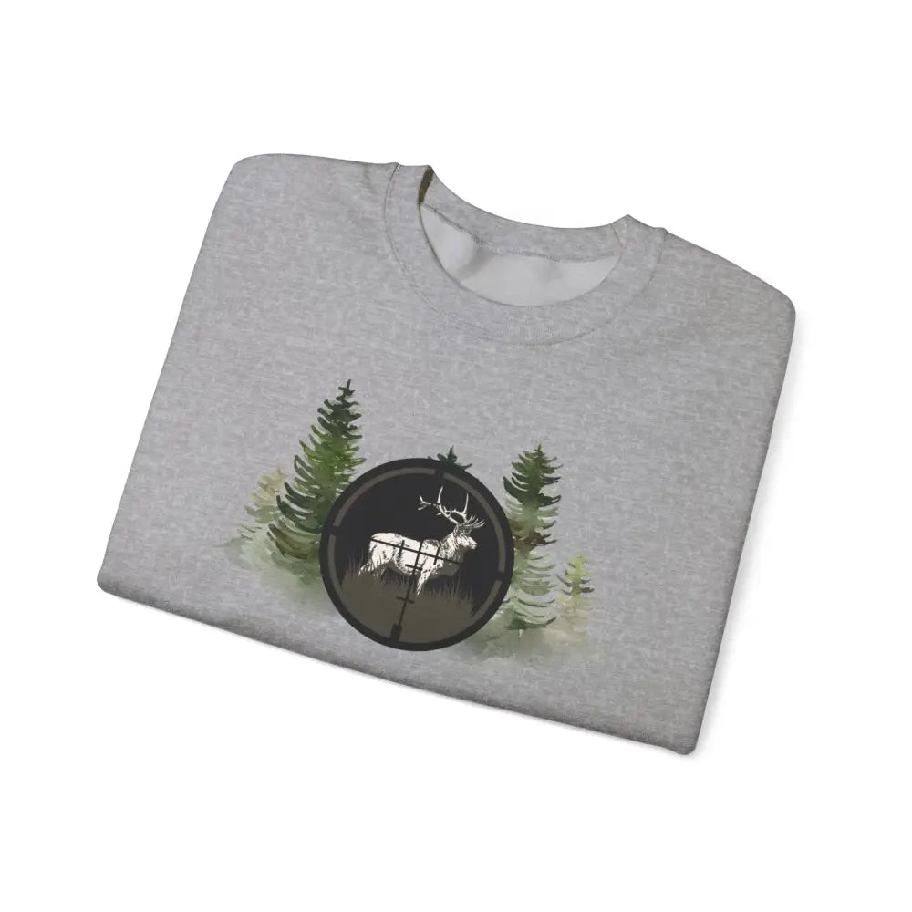 Folded gray Born to Hunt sweatshirt with wildlife graphic