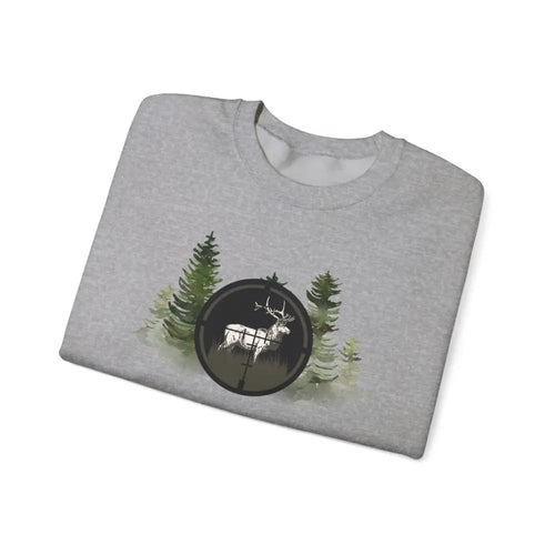 Folded gray Born to Hunt sweatshirt with wildlife graphic