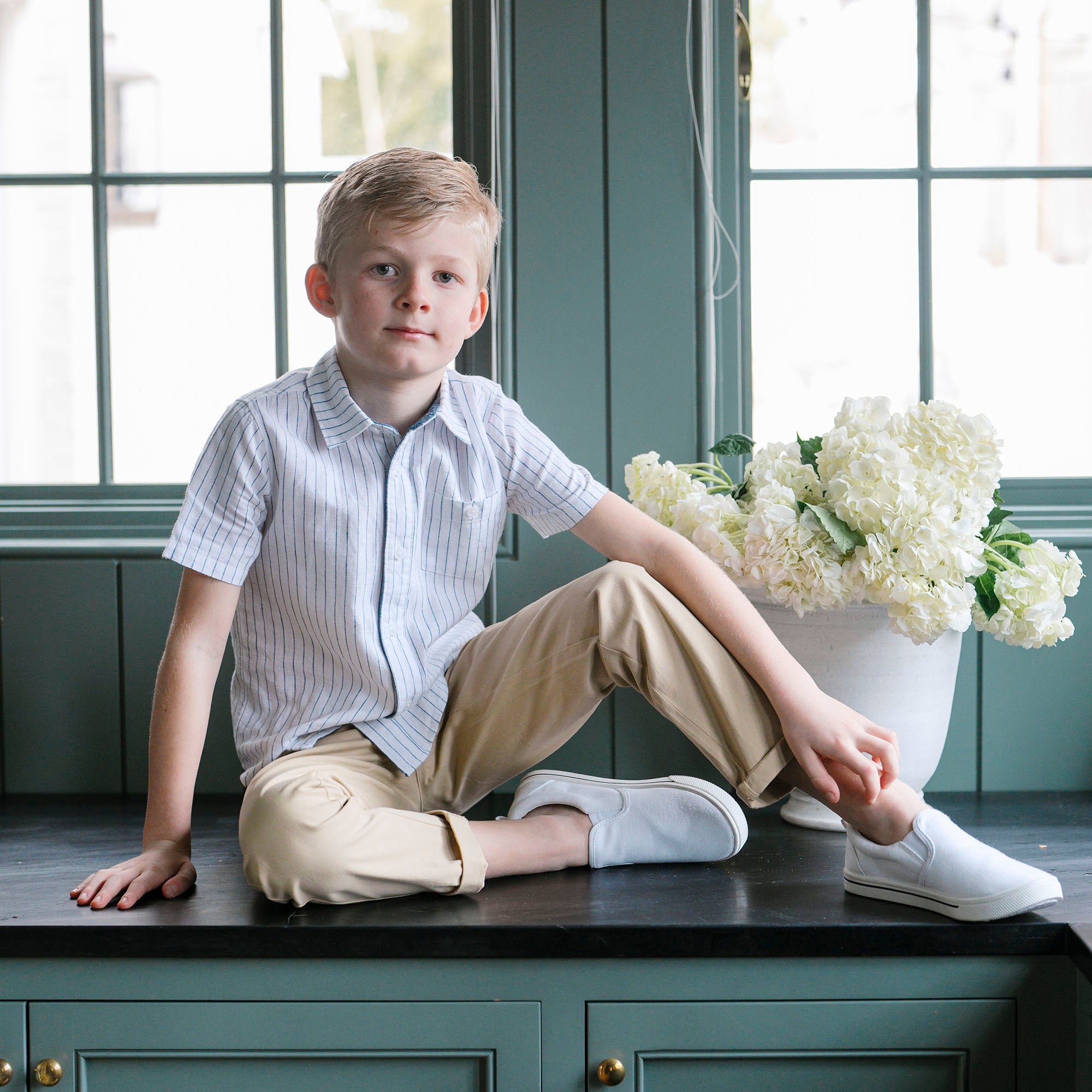 Boys Organic Skinny Chino Pants – Stretch Cotton Twill, Everyday & Dress - Triniskies