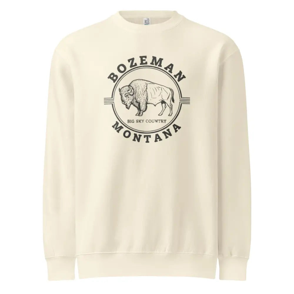 Bozeman Montana bison graphic cream sweatshirt, Big Sky crewneck