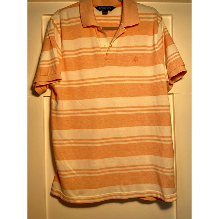 Brooks Brothers 346 Large / Orange Brooks Brothers Men's Large Polo - Orange Striped * MTS30