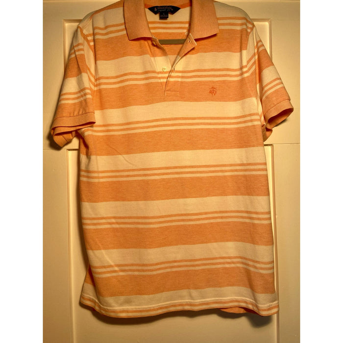 Brooks Brothers 346 Large / Orange Brooks Brothers Men's Large Polo - Orange Striped * MTS30