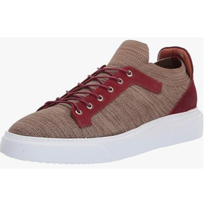 Brothers United 11 / Khaki Lux Knit/Bordo Nubuck / Leather/Mesh Brothers United Men's Leather Fashion Sneaker, Khaki Lux Knit/Bordo Nubuck, SZ11