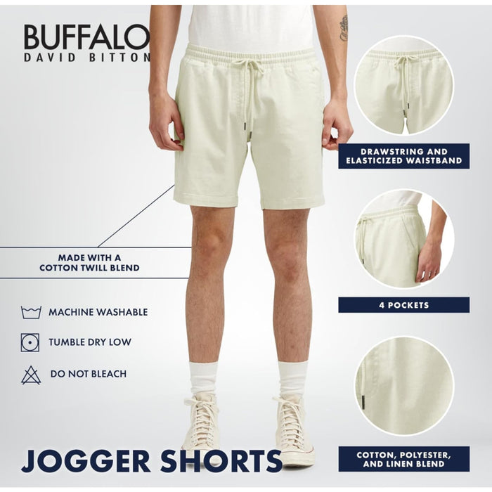 Buffalo by David Bitton 31 / Cream Buffalo David Bitton Mens Jogger Shorts Size 31 *Comfy Stylish Summer Wear M1204