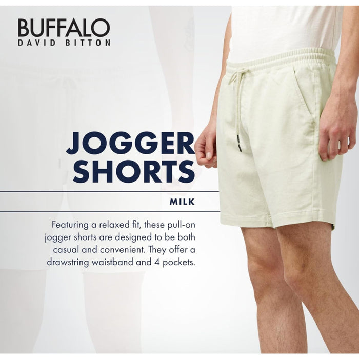 Buffalo by David Bitton 31 / Cream Buffalo David Bitton Mens Jogger Shorts Size 31 *Comfy Stylish Summer Wear M1204