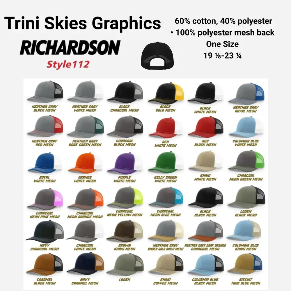Grizzly bear embroidered Richardson 112 trucker hat, wildlife outdoor snapback