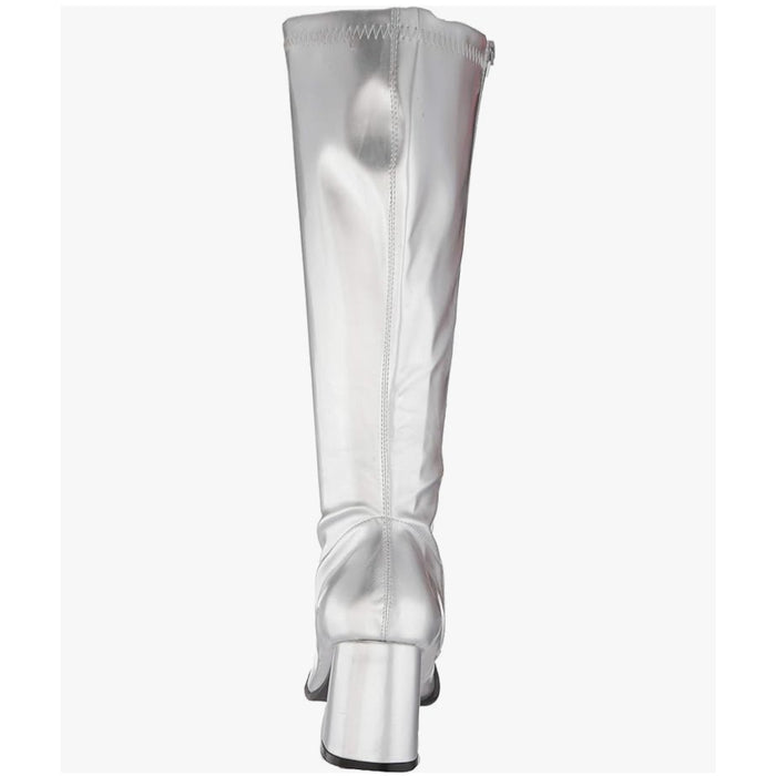 "Elle GOGO Knee High Boots, Silver, Size 7"