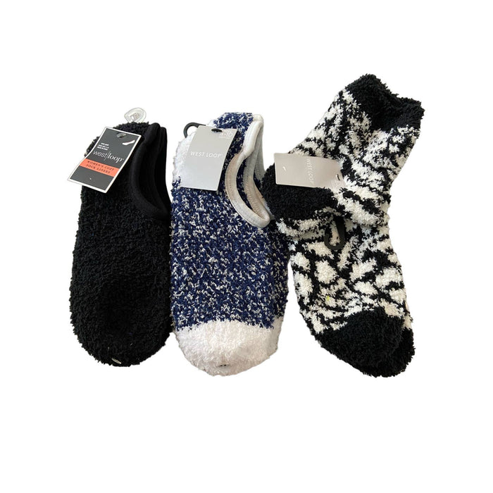 West Loop Cozy Fuzzy Liner Socks 3 PAIR SZ shoe 4-10
