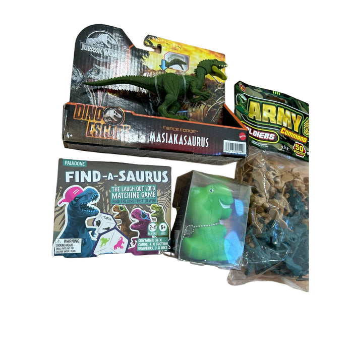 Fantastic Bundle Dinosaur Toys  and 1 pack Army soldiers Great gift Paty Favors
