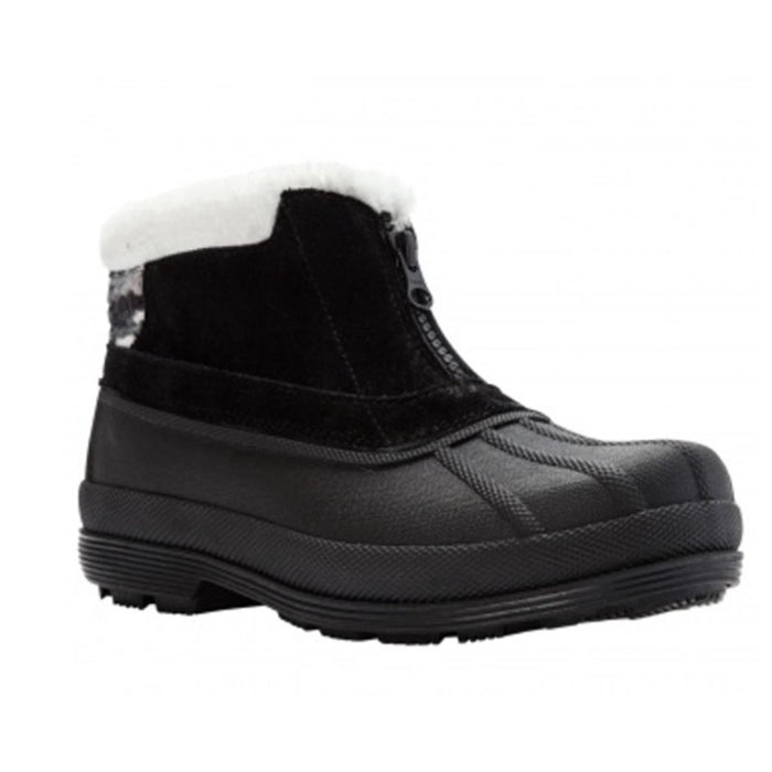 Propet Women's Lumi Ankle Zip Snow Boot, Black/White, Size 8.5 US