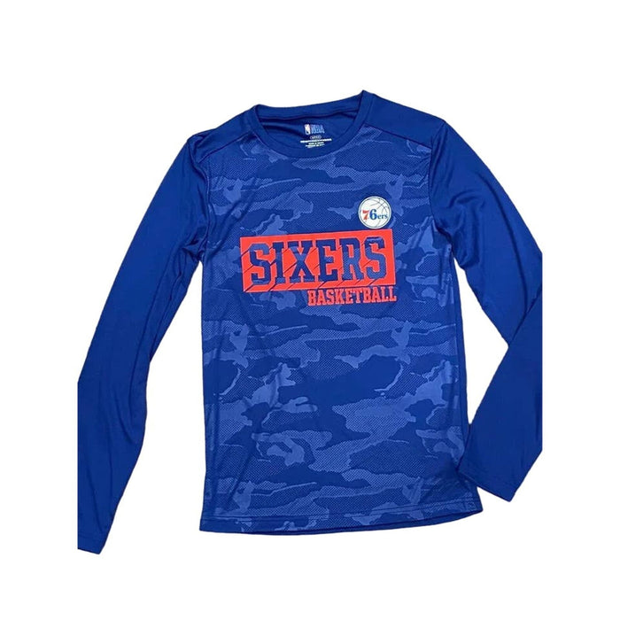 Philadelphia 76ers Long Sleeve Blue Logo Shirt Size medium * men963