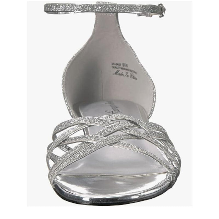 Easy Street Women's Tarrah Wedge Sandal, Silver Glitter, 8.5 M US