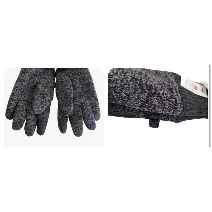West Loop Gray Knit Ribbed Gloves - Touchscreen Capable * One Size H153