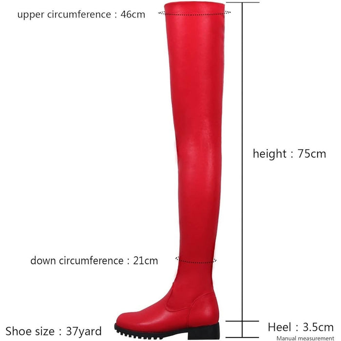 Women's Stretch Thigh High Boots Over The Knee Riding Boots, Size 38 (6.5-7)