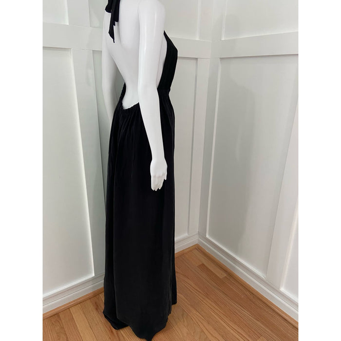 L’AGENCE Long Silk Dress, Super Flattering, True Black * wom267