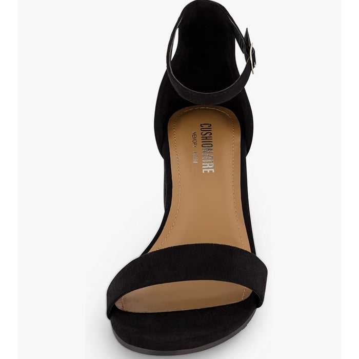 CUSHIONAIRE Women's Alba Mid Block Heel Sandal, Memory Foam, Size 8.5