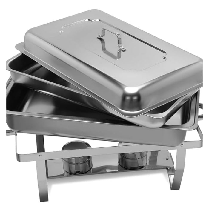 4 Pack 9.5QT Chafing Dish Set Full Size Pan, Nonstick Stainless Steel MSRP $ 289