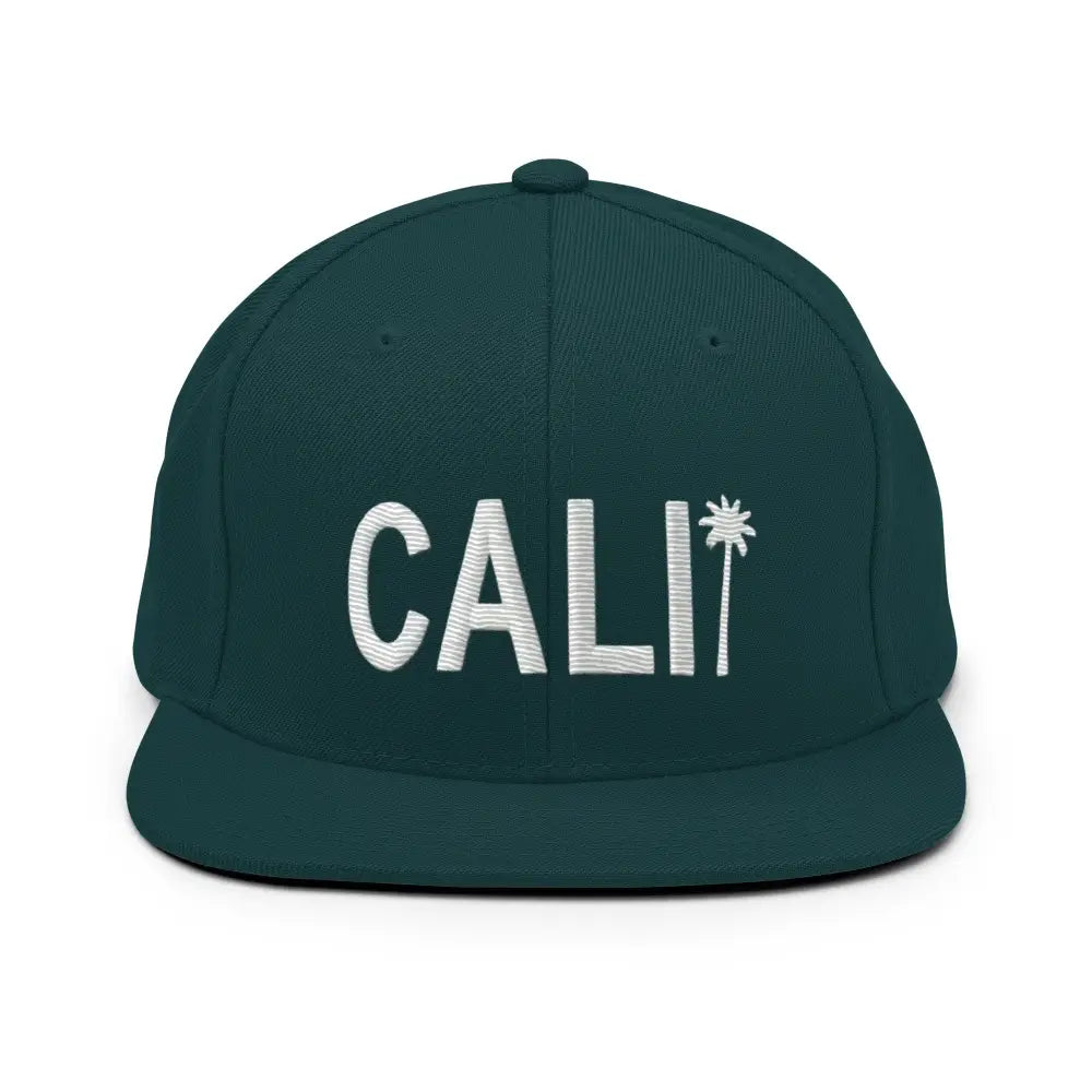 Dark teal Trini Skies Cali palm tree embroidered baseball cap