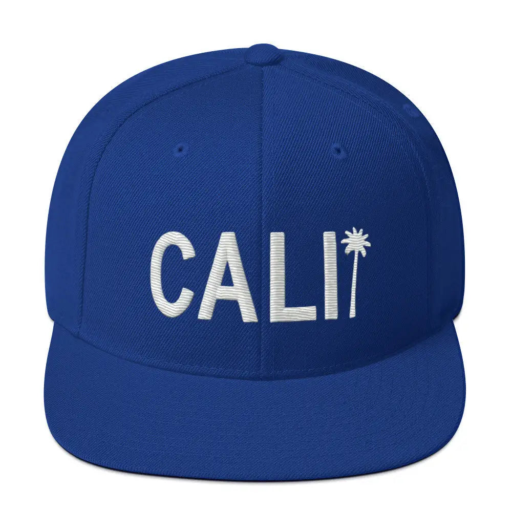 Trini Skies Cali Palm Tree Embroidered Hat Flat Brim Baseball Cap