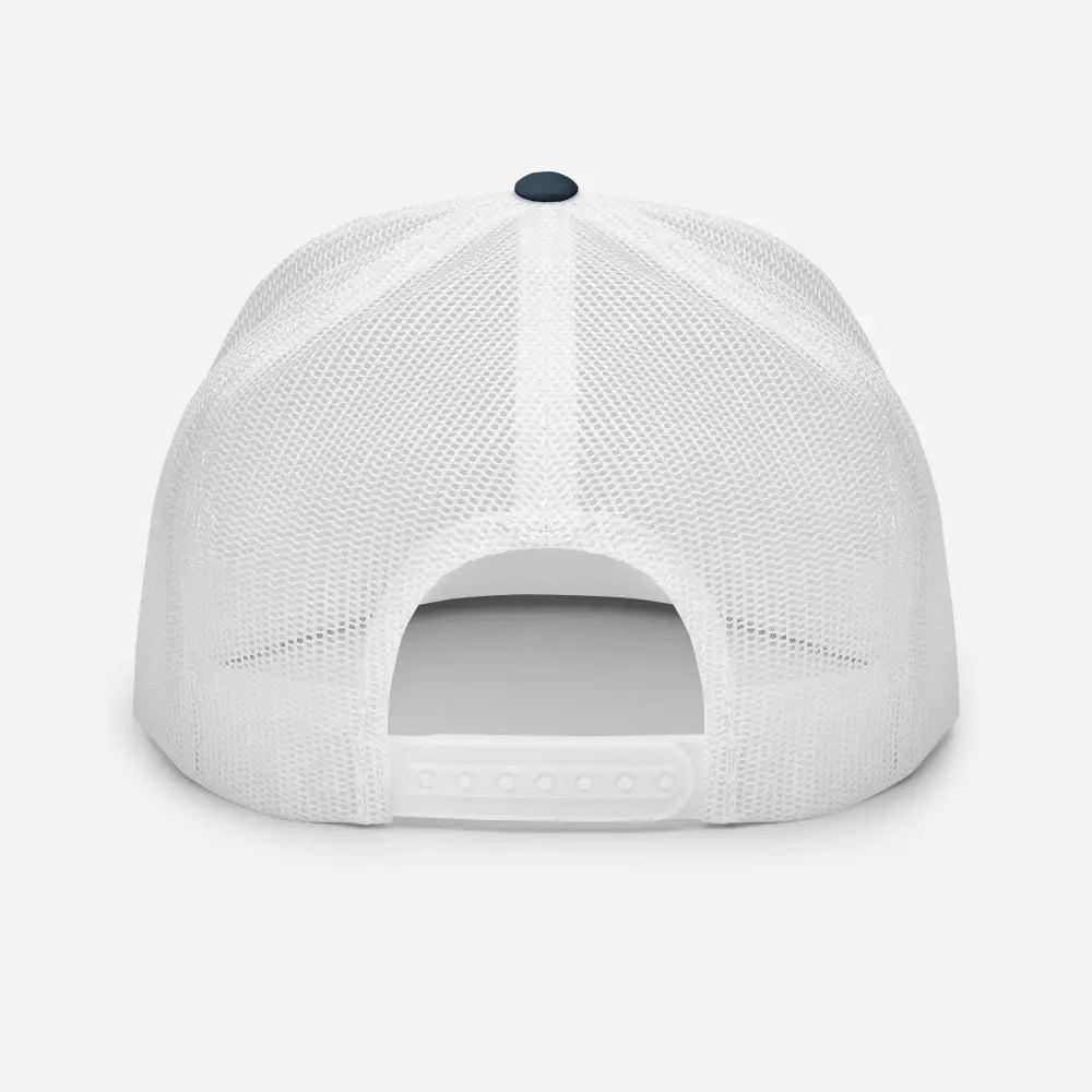 White California Classic high profile trucker cap with mesh snapback – wave design hat