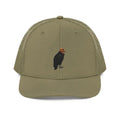 California condor embroidered olive green trucker hat