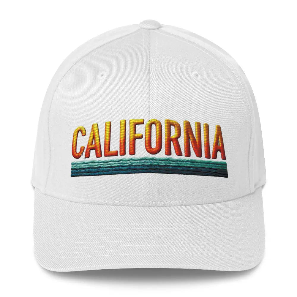 White California embroidered structured twill cap