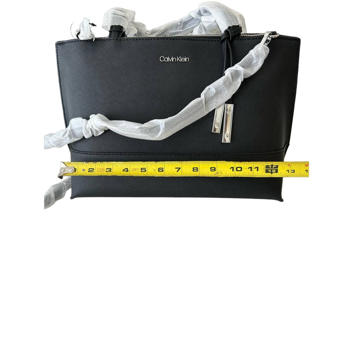 Calvin Klein one size / Black Calvin Klein Black Leather Tote Bag: Elegant Style, Functional Design MSRP $258