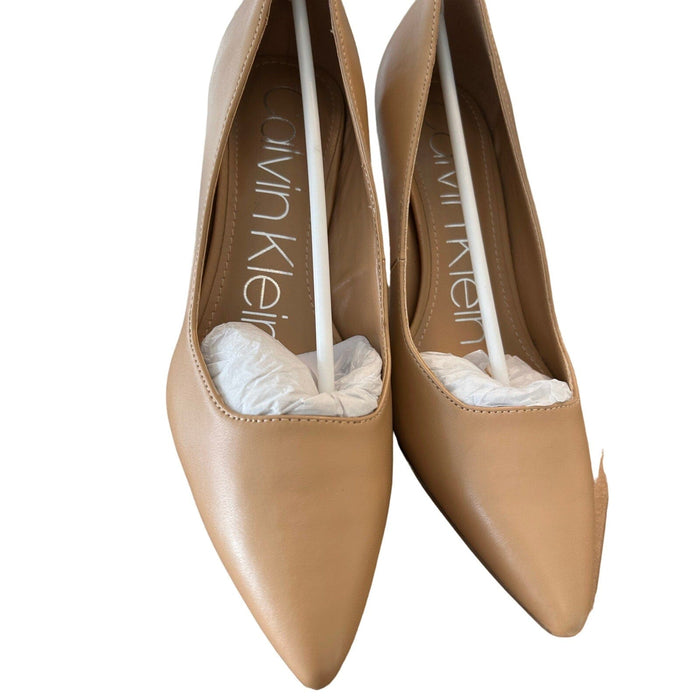 Calvin Klein Shoes 7M / Beige Calvin Klein Women's Beige Pointed Toe Pumps Size 7M Mid Heel Elegant