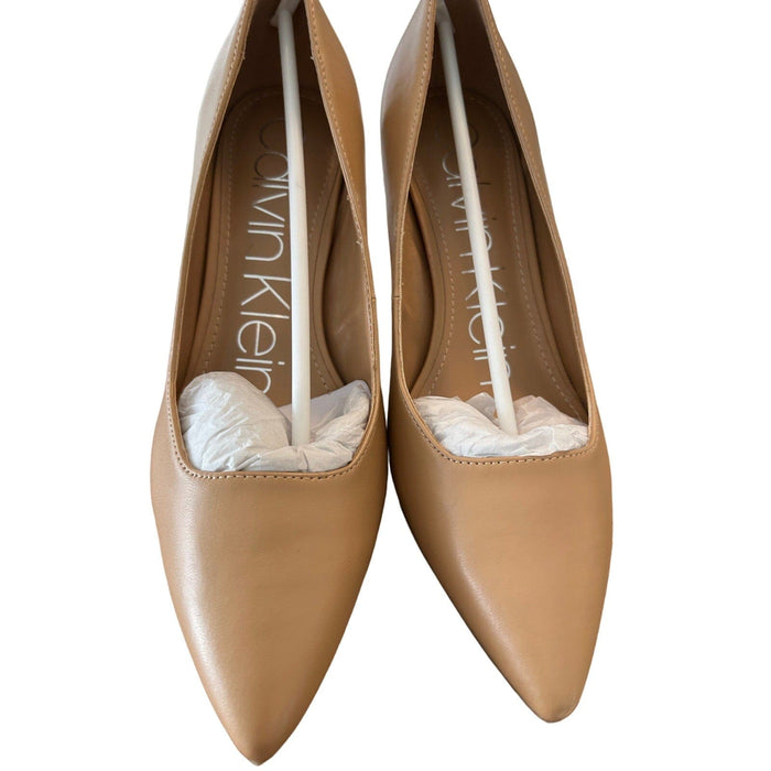 Calvin Klein Shoes 7M / Beige Calvin Klein Women's Beige Pointed Toe Pumps Size 7M Mid Heel Elegant