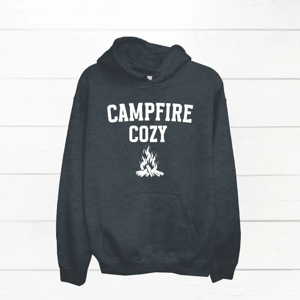 Black Trini Skies Campfire Life Cozy Graphic Long Sleeve Hoodie