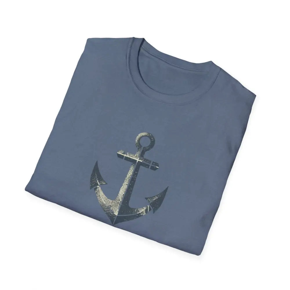 Stylish nautical seaside anchor graphic tee in light blue