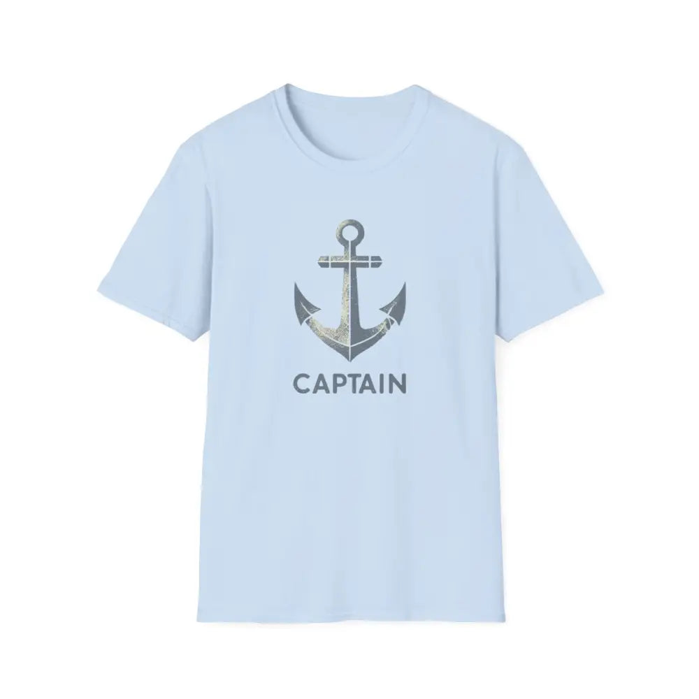 Stylish nautical seaside anchor graphic tee in light blue