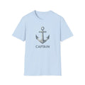 Stylish nautical seaside anchor graphic tee in light blue