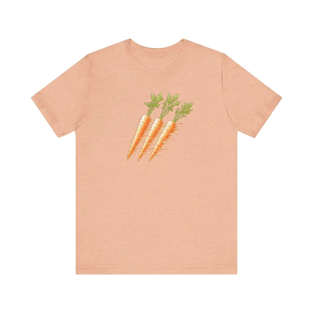 Peach Garden Fresh Graphic Tee with Carrot Design