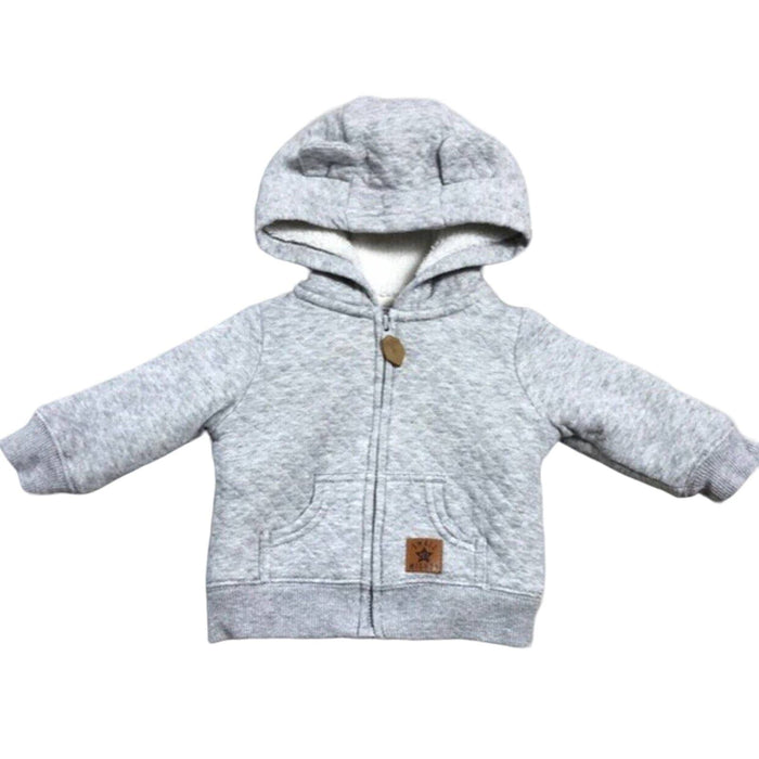 Carters 12 m / Gray Stay Cozy in Style Carter's Baby Fleece * Lined Quilted Zip Up Hoodie 12M k203