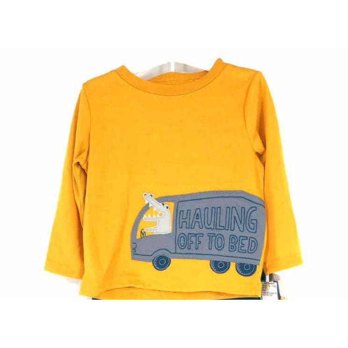 Carters 4T / Yellow Carter's Size Mustard Print Boys Long Sleeve Shirt, SZ 4T K31 *