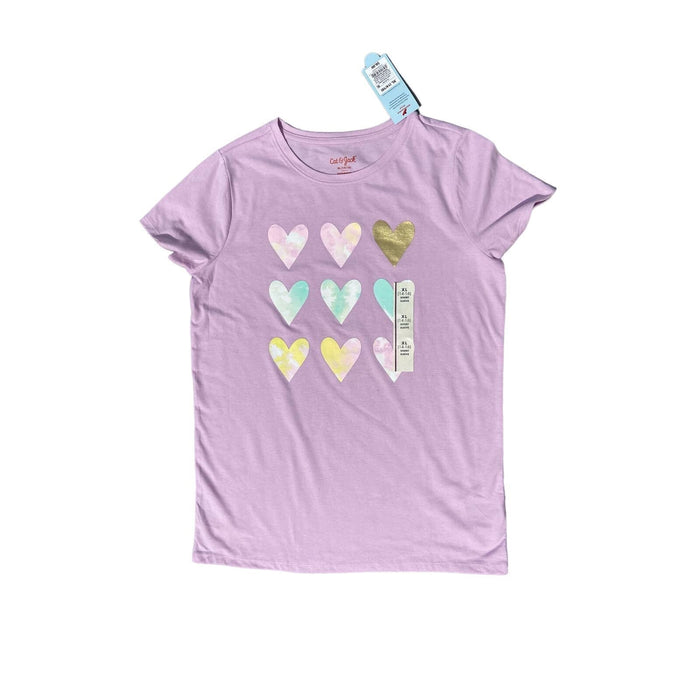 Cat & Jack XL(14/16) / Pale Purple Cat & Jack Pale Purple Hearts Short Sleeve T-Shirt - XL (14/16). K61 *