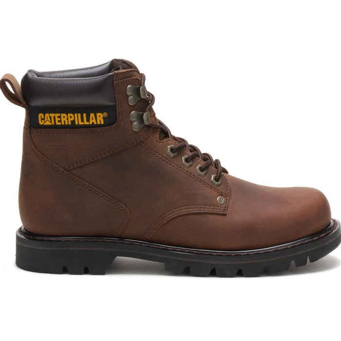 Caterpillar Brown / 9.5 / Leather CAT Men's Second Shift Soft Toe Work Boot SZ 9.5 W - Durable  Work Footwear