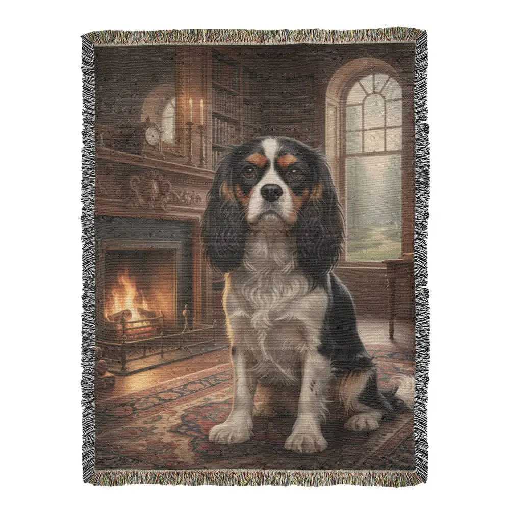 Cavalier King Charles Spaniel on cotton tapestry woven blanket