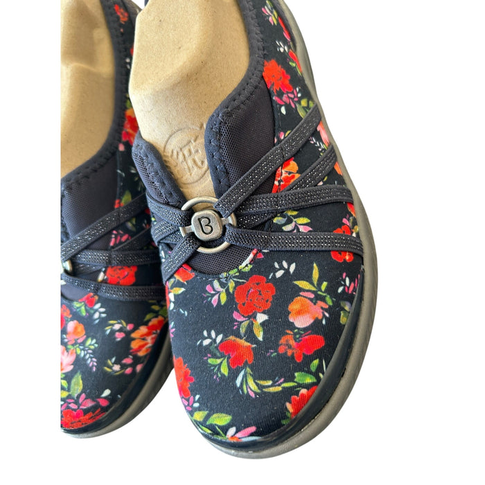 Bzees Women's Slip-On Shoes Size 8 Navy Floral Casual Lightweight