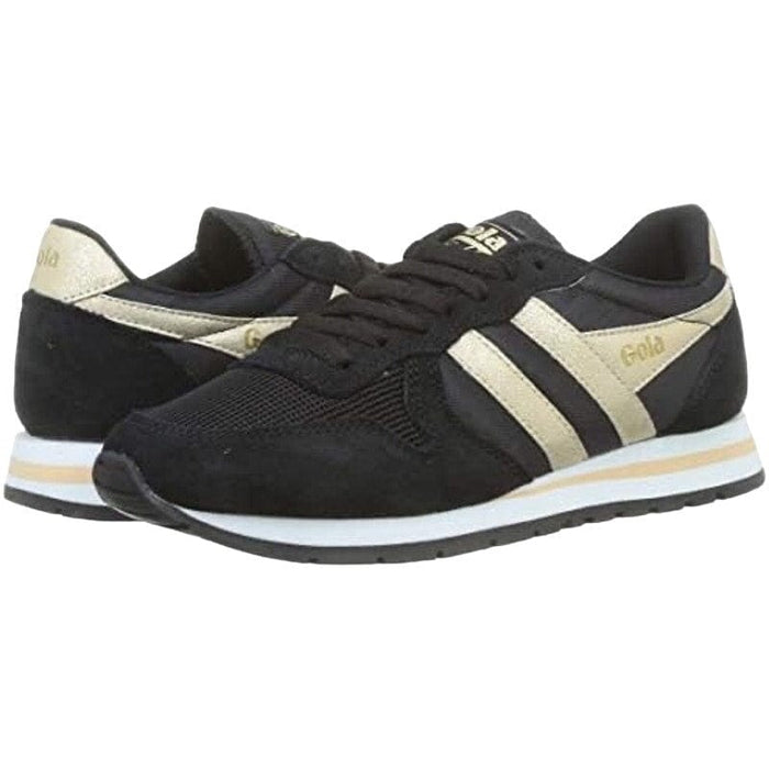 Gola Women's Daytona Mirror Sneakers Black Gold Size 5 Casual Athletic