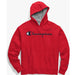 Champion Champion Red Pullover Hoodie Script Logo #GF89H MSS25 Size M