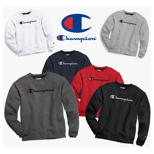 Champion Large / Black "Champion Powerblend Crew Sweatshirt, Black, Men's Size Large MSS36"