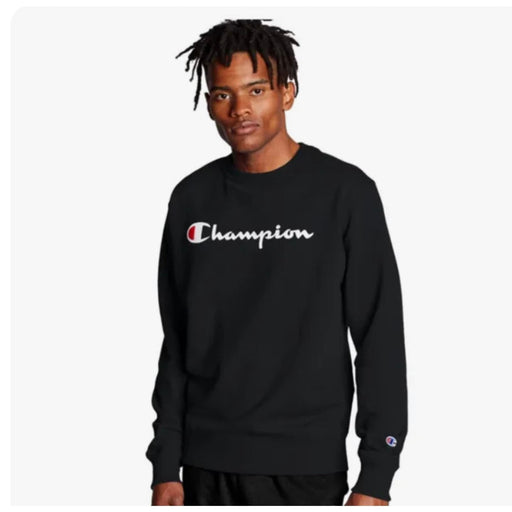 Champion Large / Black "Champion Powerblend Crew Sweatshirt, Black, Men's Size Large MSS36"